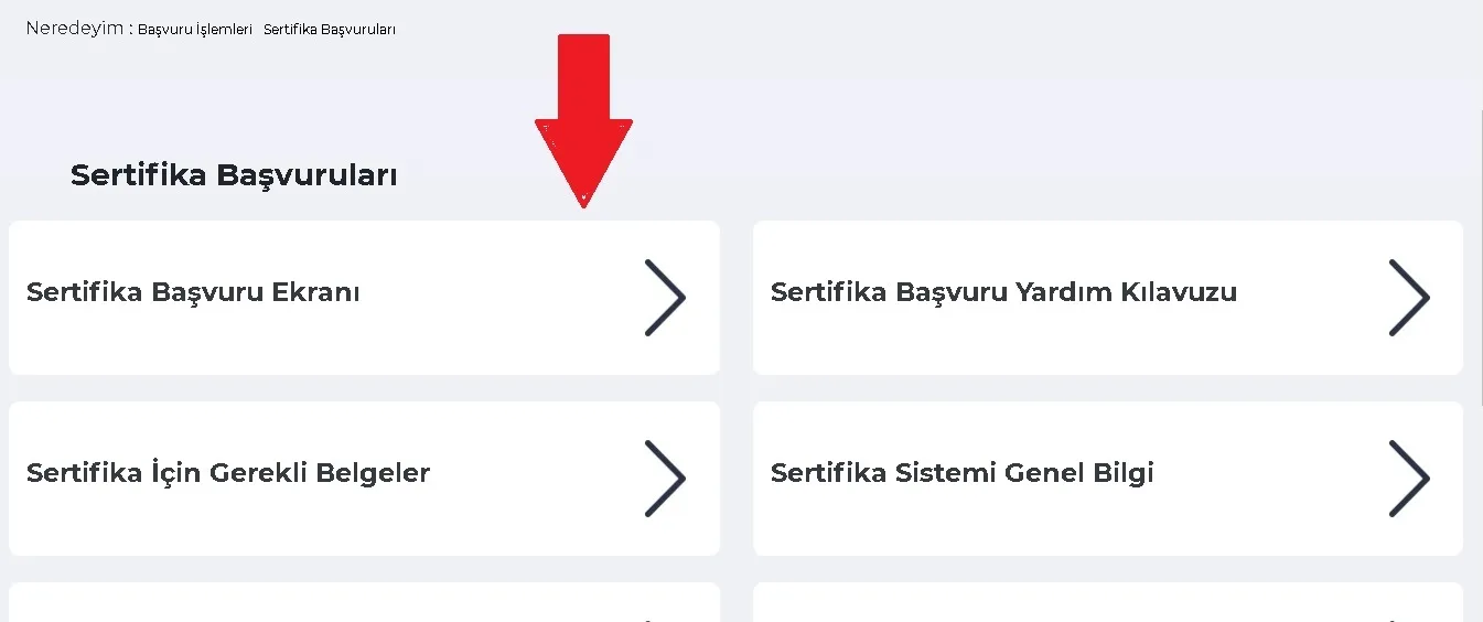 Başvuru rehberi ekran görüntüsü 3