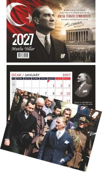 Üçgen Masa Takvimi Atatürk 2027