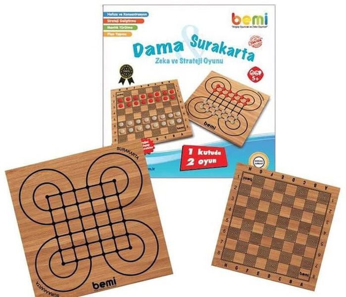 Ahşap Tabla Surakarta ve Dama Oyunu