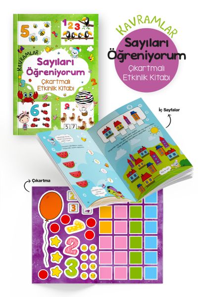 Kavramlar – Sayıları Öğreniyorum – Çıkartmalı Etkinlik Kitabı - 3 Yaş +