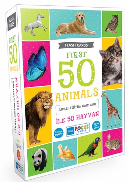 Blue Focus İlk 50 Hayvan - Akıllı Eğitim Kartları