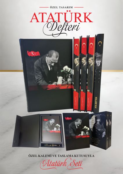 Özel Tasarım Kutulu Atatürk Defteri ve Kalem